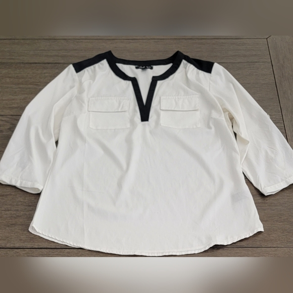 Antila Femme Women's White/Black Blouse, Size M - Picture 7 of 12